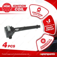 4 x NGK Ignition Coils for Nissan Tiida C11 X-Trail T31 1.8L 2.0L DOHC MPFI 16V