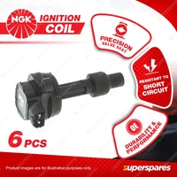 6 x NGK Ignition Coils for Volvo 960 S90 V90 2.9L 6Cyl DOHC EFI MPFI 24V 150kW