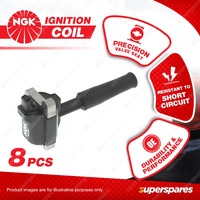 8 x NGK Ignition Coils for Jaguar XJ8 XK8 3.2L 4.0L V8 DOHC 32V 1996-2003 2 Pin