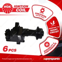 6 x NGK Ignition Coils for Nissan Skyline R33 R34 Stagea C34 2.5L 2.6L 6Cyl DOHC