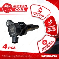 4 x NGK Ignition Coils for Kia Picanto JA B3512 B2512 1.2L G4LA I4 16v DOHC