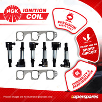 NGK Ignition Coil Kit for Holden Caprice Statesman WL Colorado RC Rodeo RA V6