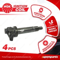 4 x NGK Ignition Coils for Lexus HS250H ANF10R ANF10 2.4L 2AZFXE I4 16v Sedan