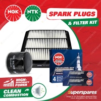 NGK Iridium IX Spark Plugs LPG & NTK Air Oil Filter for Mitsubishi Triton MK ML