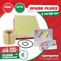 NGK Iridium Spark Plugs & NTK Air Oil Filter for Toyota Aurion GSV50R 3.5L 12-17