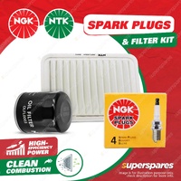 NGK Standard Spark Plugs & NTK Air Oil Filter for Toyota Yaris NCP130R 1.3L