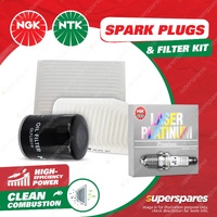 NGK Platinum Spark Plugs & NTK Filter Service Kit for Toyota Tarago ACR30R 2.4L