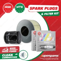 NGK Platinum Spark Plugs & NTK Air Oil Filter for Toyota Landcruiser UZJ100R 4.7