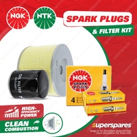 NGK Standard Spark Plugs+NTK Air Oil Filter for Toyota Landcruiser Prado VZJ95R