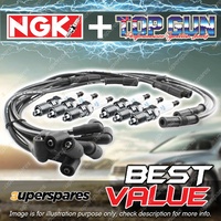 NGK Ignition Spark Plug Leads Wires Kit for Mitsubishi Galant HJ V6 93-96