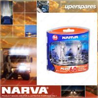 Narva H4 Performance Globes 12V 60/55W Plus 50 Longer Life P43T 1A H4