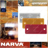 Narva Amber Retro Reflector with Dual Fixing Holes - 90mm x 40mm Blister Pack