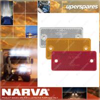 Narva Red Retro Reflector with Dual Fixing Holes - 90mm x 40mm Blister Pack