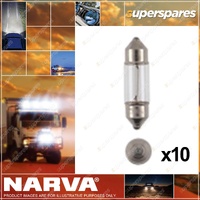Narva Festoon Globe 12 Volt 10W 8 X 28mm Sv7-8 T-8mm Pack X10 Box of 10