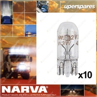 Narva Wedge Globe 12 Volt 3W W2.1 X 9.5D T-10mm 10mm wide x 26mm - Box Of 10