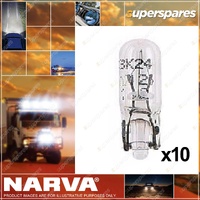 Narva Wedge Globe 24 Volt 1.2W W2 X 4.6D T-5mm 5mm wide x 18mm - Box Of 10