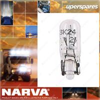 Narva Wedge Globe 24 Volt 1.2W W2 X 4.6D T-5mm 5mm wide x 18mm - Box Of 10