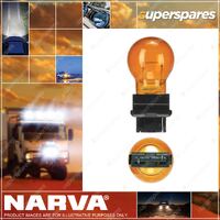 Narva Wedge Globe 12V 27W Amber W2.5 X 16D 47556BL - Blister Pack Of 2