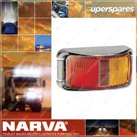 Narva LED Side Marker Lamp Red Amber With Chrome Deflector Base 9-33V 91602C