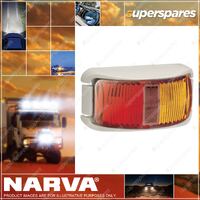 Narva Led Side Marker Lamp Red Amber With White Deflector Base 9-33 Volt 91602W
