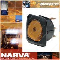 Narva Red Illuminated On Off Rocker Switch with push on terminal Amber 62054BL