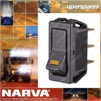 Narva Off/On Rocker Switch - push-fit design push on terminal With Red LED