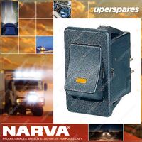 Narva Brand Off / On Rocker Switch With Push On Terminal Amber LED