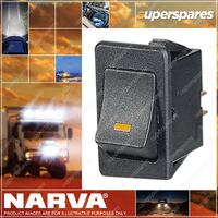 Narva Brand Off / On Rocker Switch With Push On Terminals Red LED