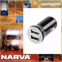 Narva Twin USB Power Adaptor Dual USB Charger - Blister Type Pack