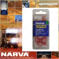 Narva Red Insulated Male Blade Terminals Wire Size 2.5-3mm - Blister Pack of 8