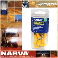 Narva Yellow Female Insulated Blade Terminals Wire Size 5-6mm Tab 6.3 Pack Of 10
