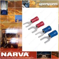 Narva Blue Insulated Male Blade Terminals Wire Size 4mm Tab 4.3 Pack Of 20