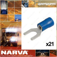 Narva Blue Insulated Male Blade Terminals Wire Size 4mm Tab 5.0 Pack Of 21