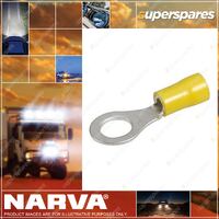 Narva 8.4mm Yellow Insulated Ring Terminal Wire size 5-6mm - Blister Pack of 10