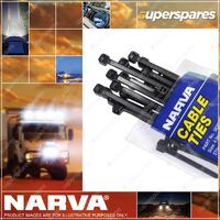 Narva Black UV Weather Resistant Cable Ties 3.6X140mm Zip Clips Tie Wraps 56402