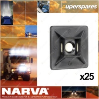 Narva Black Cable Tie Mounts 28 X 28mm 25 Pack Of 25 56446 Premium