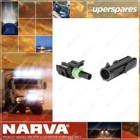 Narva 1 Way Male/Female Waterproof Connector Housing Blister Pack of 2