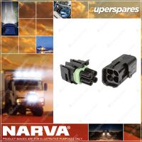 Narva 4 Way Male/Female Waterproof Connectors Blister Type Pack Pack of 2