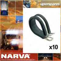 Narva Rubber Lined Pipe Cable Mounting Support Clamps 16mm - Pack of 10