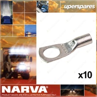 Narva Battery Cable Lugs Eyelet 4.6mm 10 Stud 10mm2 8 B&S Pack of 10