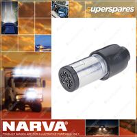 Narva 6 Pin Small Round Metal Trailer Plug 15A At 12V 82132Bl Premium