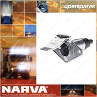 Narva 6 Pin Small Round Metal Trailer Socket 15A At 12V 82033Bl Premium