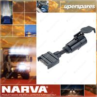 Narva 7 Pin Flat Socket On Car To 5 Pin Large Round Plug On Trailer 82250Bl