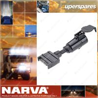 Narva 7 Pin Flat Socket On Car To 7 Pin Large Round Plug On Trailer 82245Bl