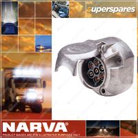 Narva 7 Pin Large Round Metal Trailer Socket 30A At 12V 82062Bl Premium