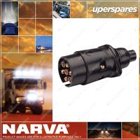 Narva 7 Pin Large Round Plastic Trailer Plug 30A At 12V 82181Bl Premium