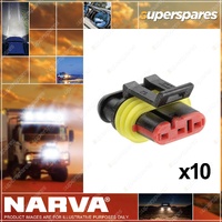 Narva 3 Way Waterproof Female AMP Super Seal Connector Housings 10 pack