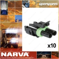 Narva 2 Way Male Waterproof Connectors with Terminals and Seals 10 pack