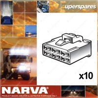 Narva 6 Way Male Quick Connect Connector Housings with Terminals 10 Pack