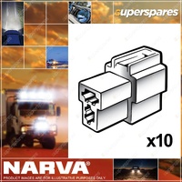 Narva 2 Way Female Quick Connect Connector Housings with Terminals 10 Pack